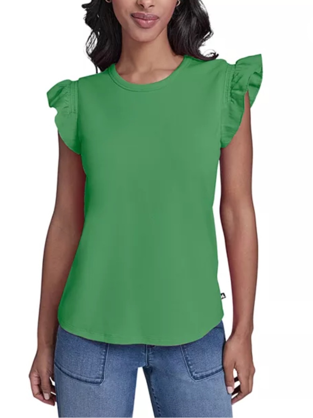 Karl Lagerfeld Green Ruffle Sleeve Tank Top. Size M. MSRP $69